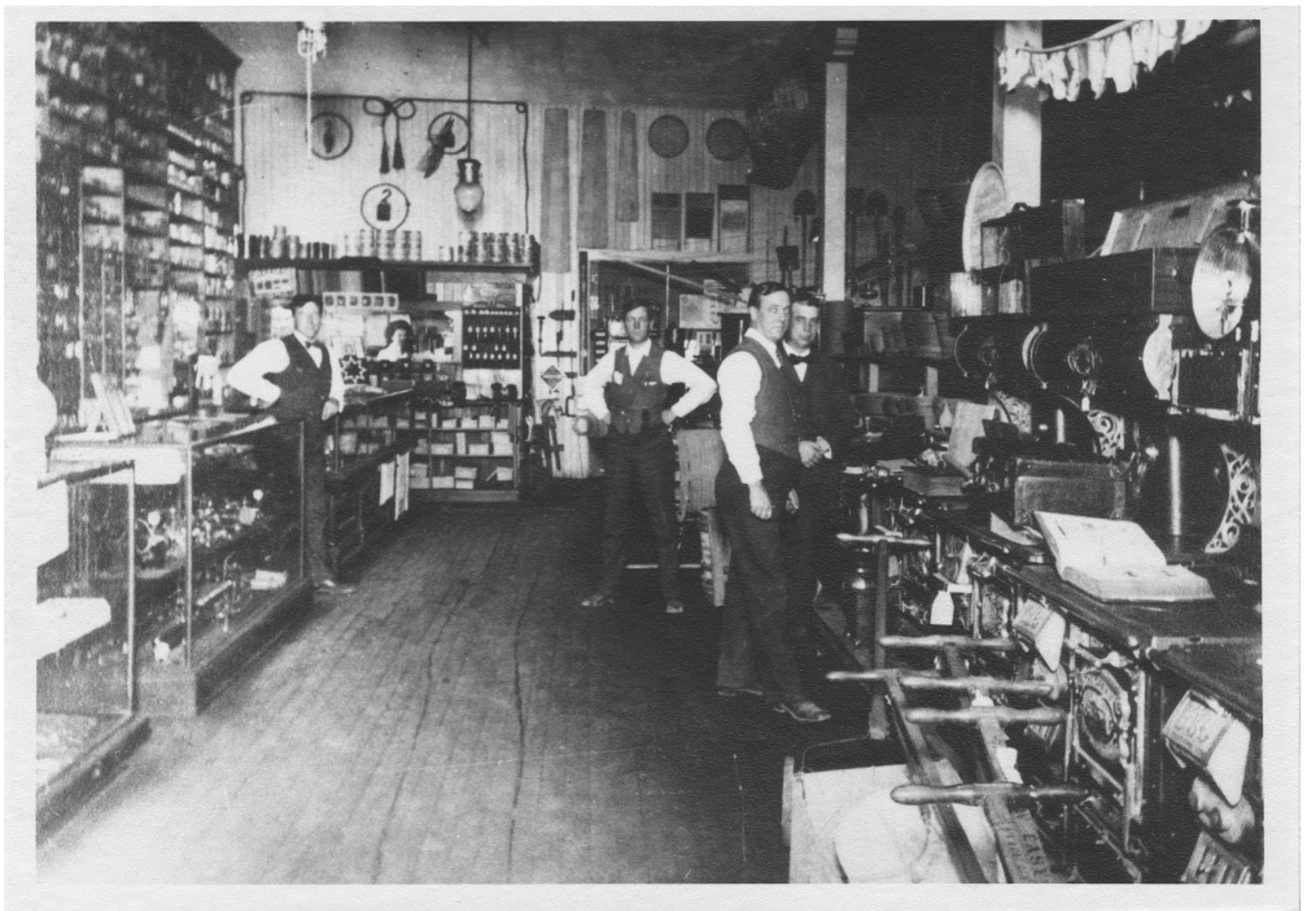 Interior of Wisnom's Hardware early 1900s
